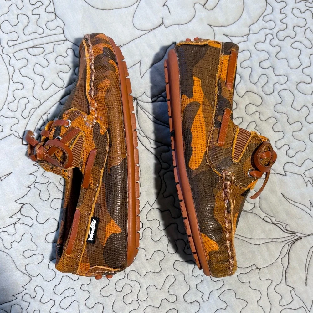 Venettini 55 Scott Boys Camo Leather Moccasin Loafers Euro 24- US 7.5/8 💛